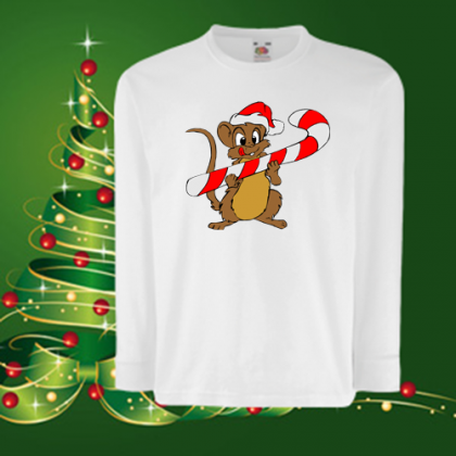 Детска коледна блуза-Мишле