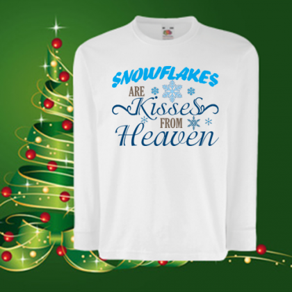 Детска коледна блуза-Снежинки