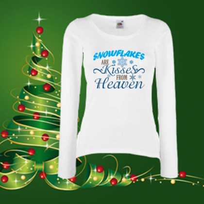 Дамска коледна блуза-Снежинки