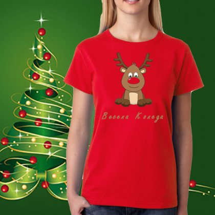 Дамска коледна тениска