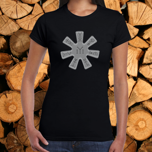 Дамска черна тениска - Розета