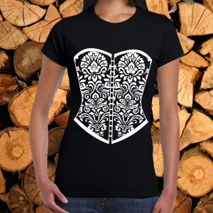 Дамска черна тениска- Бюстие