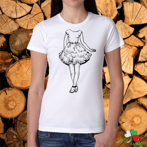 Дамска бяла тениска- Рокля