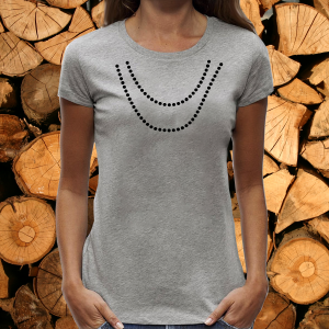 Дамска сива тениска- Огърлица