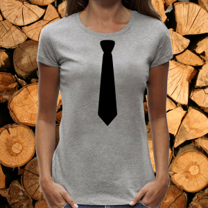 Дамска сива тениска- Вратовръзка
