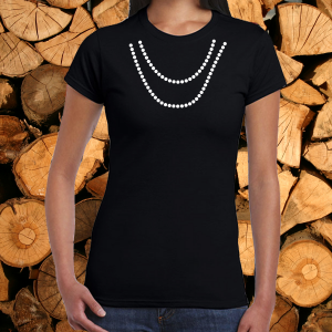 Дамска черна тениска- Огърлица