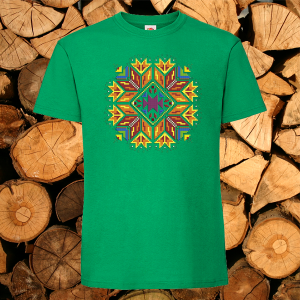 Мъжка залена тениска с народни мотиви