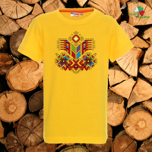 Детска жълта тениска- Дървото на живота