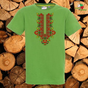 Детска зелена тениска с народни мотиви