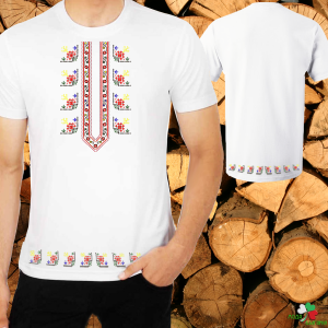 Мъжка тениска с народни мотиви на шевици-вариант3