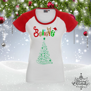 Забавна коледна тениска- Believe
