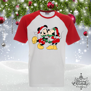 Забавна коледна тениска- Мики и Мини