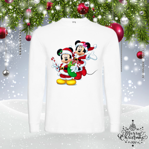Мъжка коледна блуза- Мики и Мини