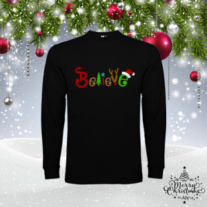 Мъжка коледна блуза-  Believe
