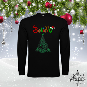 Мъжка коледна блуза-  Believe