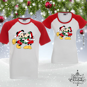 Комплект коледни тениски- Мики и Мини