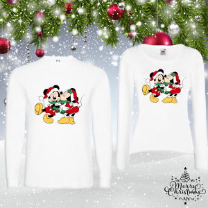 Комплект коледни блузи- Мики и Мини