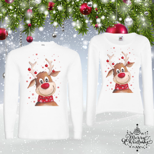 Комплект коледни блузи- Еленче