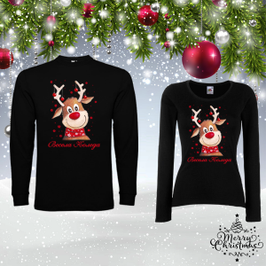 Комплект коледни блузи- Еленче