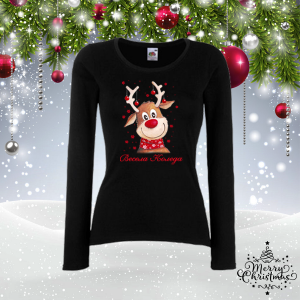 Дамска коледна блуза- Еленче