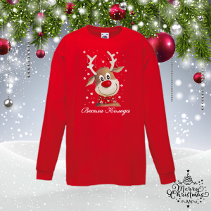 Детска коледна блуза-  Еленче