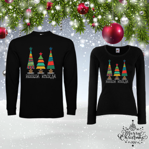 Комплект коледни блузи- Елхички