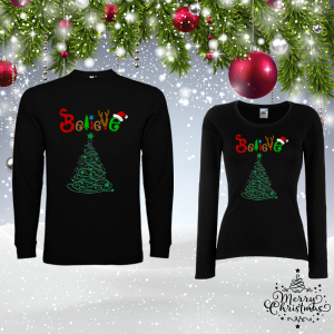 Комплект коледни блузи- Believe