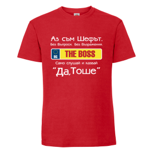 Цветна мъжка тениска- "The boss"