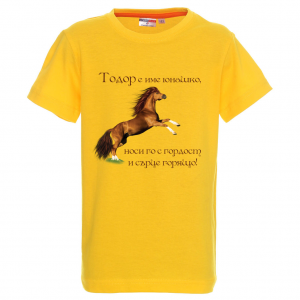 Цветна детска тениска- "Тодор е име юнашко"