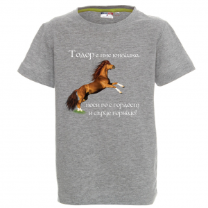 Цветна детска тениска- "Тодор е име юнашко"