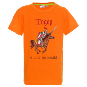 Цветна детска тениска- "Тодор е име на юнак"
