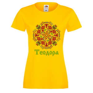 Цветна дамска тениска с шевица