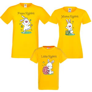 Семеен комплект с щампа- великденско семейство