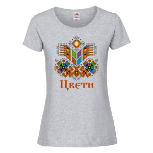 Цветна дамска тениска с шевица - Дървото на живота