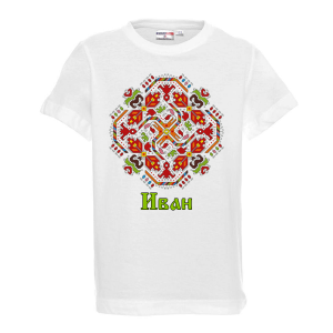 Тениска с щампа - шевица