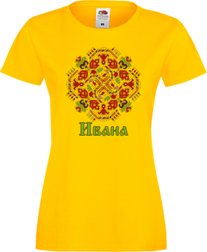 Тениска с щампа с шевица