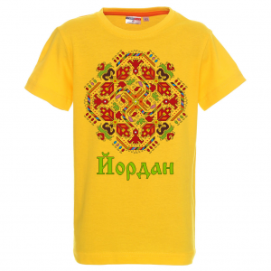 Тениска с щампа с шевица