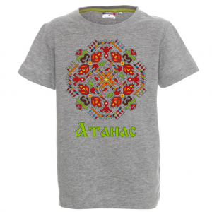 Тениска с щампа с шевица