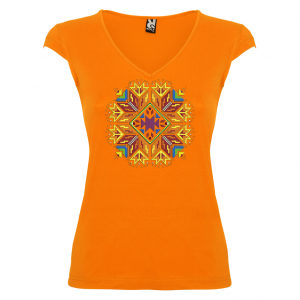 Дамска тениска  с мотиви на шевици  оранжева