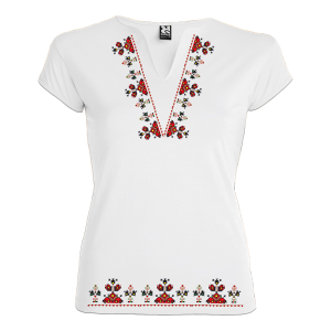 Висококачествена дамска тениска с мотиви на шевици