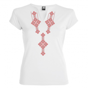 Висококачествена дамска тениска с мотиви на шевици