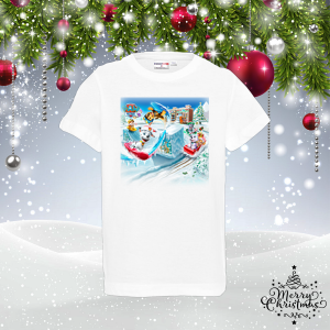 Бяла Детска коледна тениска - Paw Patrol