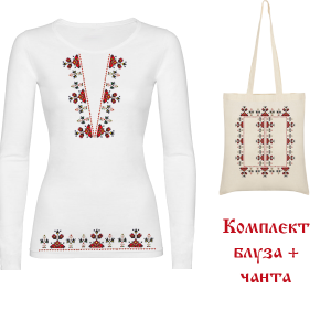 Комплект дамска блуза + чанта 