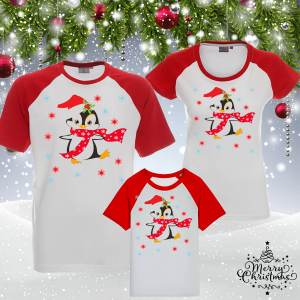 Комплект коледни тениски- Пингвин