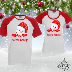 Комплект коледни тениски-  Снежко