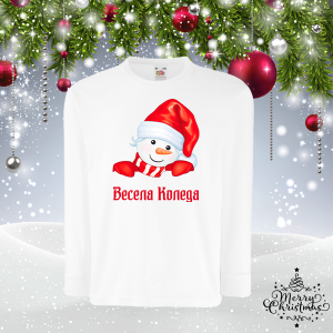 Детска коледна блуза- Снежко