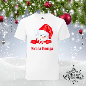 Мъжка коледна тениска- Снежко