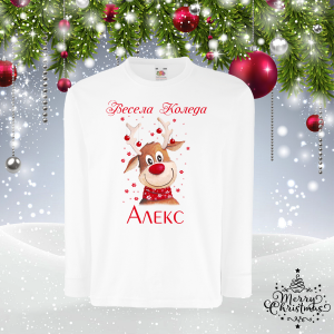 Детска коледна блуза с име - Еленче
