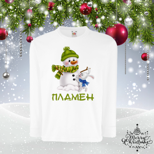 Детска коледна блуза с име -  Снежко