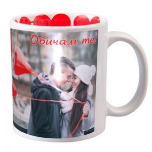  Бяла фото чаша -  LOVE